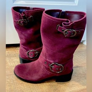 Vince Camuto suede boot. Mid calf height. Purple. Size 6 1/2.